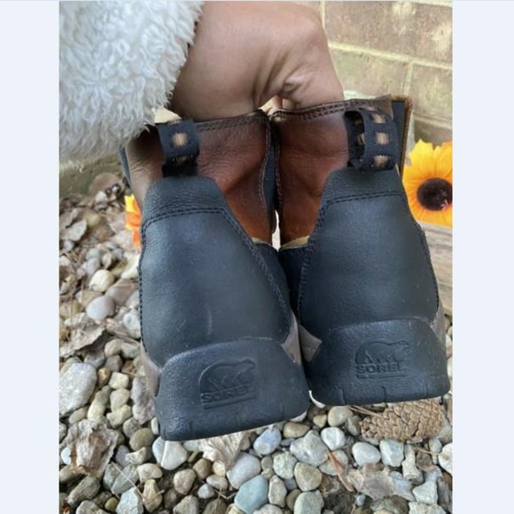 Mens Sorel Hood River Waterproof Insulated Brown Leather Ankle Boots US Size 12 - Picture 6 of 9